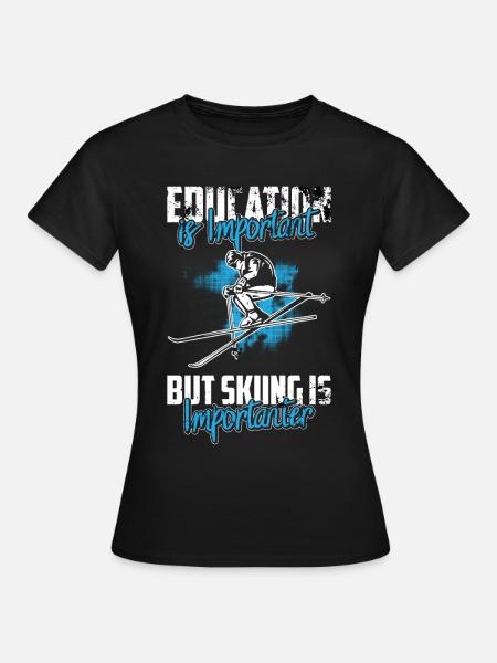 ski - Dame-T-shirt - sort