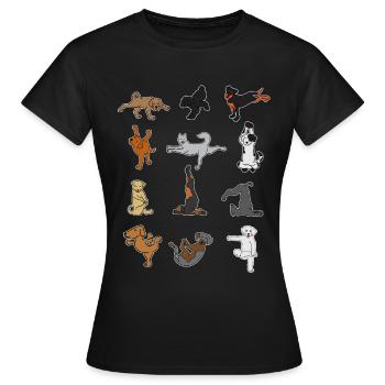 Dog Yoga Dog Puppy Meditation Relaxation - Women's T-Shirt - black - Front - AI Model Female 172 dark (172cm)