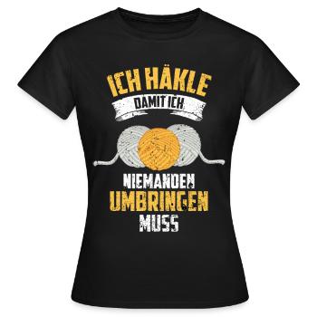 Häkeln Hobby - Frauen T-Shirt - Schwarz - Vorne - AI Model Female 172 dark (172cm)