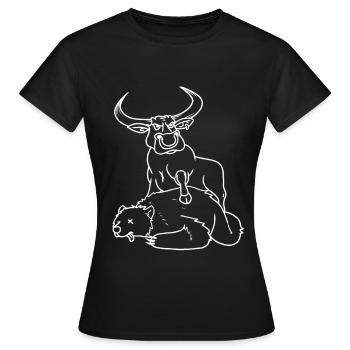 Bulle Bank Bear Stock Exchange Capital Actions Economie - T-shirt Femme - noir - Devant - AI Model Female 172 dark (172cm)