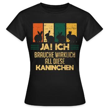 Kaninchen Kaninchenzüchter Hase - Frauen T-Shirt - Schwarz - Vorne - AI Model Female 172 dark (172cm)