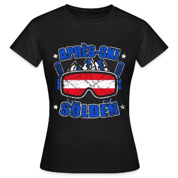 Sölden Österreich Skiurlaub - Frauen T-Shirt - Schwarz - Vorne - AI Model Female 172 dark (172cm)