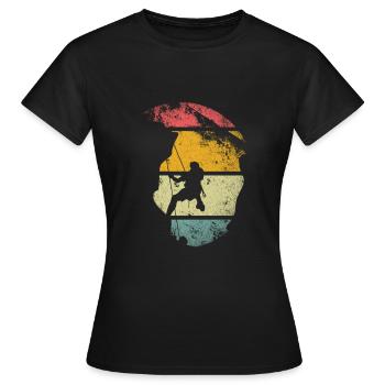 Descente en rappel d'escalade de grimpeur rétro vintage - T-shirt Femme - noir - Devant - AI Model Female 172 dark (172cm)