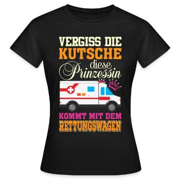 Sanitäterin Rettungsdienst Krankenwagen Spruch - Frauen T-Shirt - Schwarz - Vorne - AI Model Female 172 dark (172cm)
