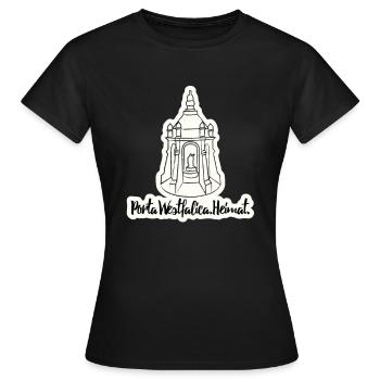 Porta Westfalica Kaiser Wilhelm Denkmal Heimat - Frauen T-Shirt - Schwarz - Vorne - AI Model Female 172 dark (172cm)