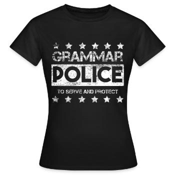 Police grammaire - T-shirt Femme - noir - Devant - AI Model Female 172 dark (172cm)