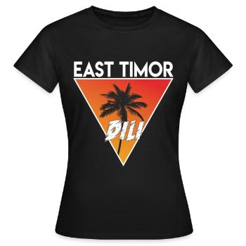 Osttimor mit Hauptstadt - Frauen T-Shirt - Schwarz - Vorne - AI Model Female 172 dark (172cm)