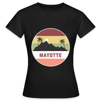 Mayotte Retro Land und Länder - Frauen T-Shirt - Schwarz - Vorne - AI Model Female 172 dark (172cm)
