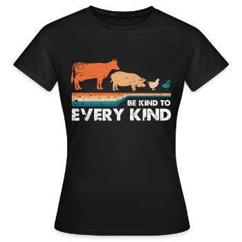 Vegan statement - Women's T-Shirt - black - Front - AI Model Female 172 dark (172cm)