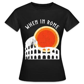 Coucher de soleil sur le Colisée - T-shirt Femme - noir - Devant - AI Model Female 172 dark (172cm)