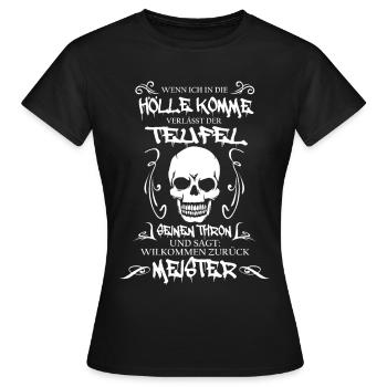 Hölle und der Teufel verlässt seinen Thron - Frauen T-Shirt - Schwarz - Vorne - AI Model Female 172 dark (172cm)