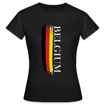 belgien skizzierte Landesfarben - Frauen T-Shirt - Schwarz - Vorne - AI Model Female 172 dark (172cm)