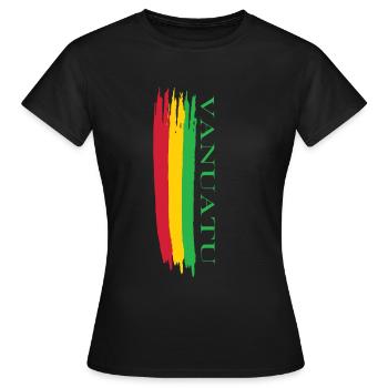 vanuatu skizzierte Landesfarben - Frauen T-Shirt - Schwarz - Vorne - AI Model Female 172 dark (172cm)