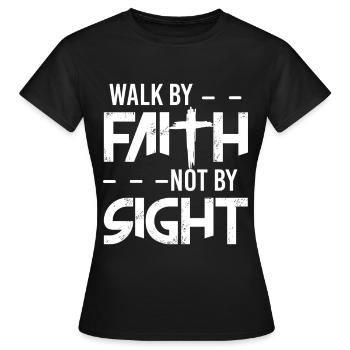 Foi foi chrétien christianisme église - T-shirt Femme - noir - Devant - AI Model Female 172 dark (172cm)