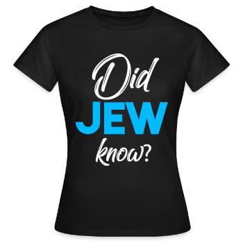 Jew Jewish - Women's T-Shirt - black - Front - AI Model Female 172 dark (172cm)