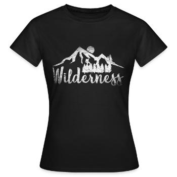 Wilderness wilderness nature scout summer camp - Women's T-Shirt - black - Front - AI Model Female 172 dark (172cm)