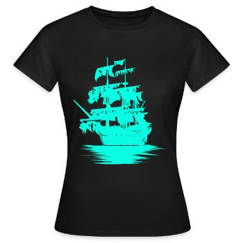 Segelschiff Schiff Seefahrt Fantasy Maritim Jolle - Frauen T-Shirt - Schwarz - Vorne - AI Model Female 172 dark (172cm)