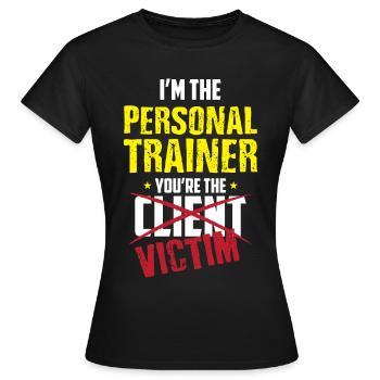 Fitnesstrainer Trainer Motivation - Frauen T-Shirt - Schwarz - Vorne - AI Model Female 172 dark (172cm)