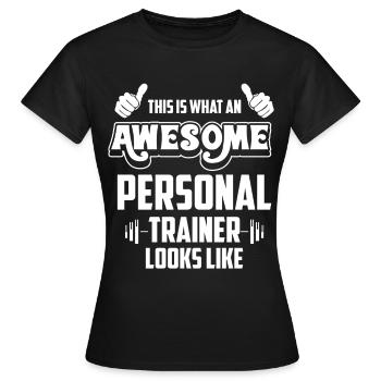 Instructeur de fitness - T-shirt Femme - noir - Devant - AI Model Female 172 dark (172cm)