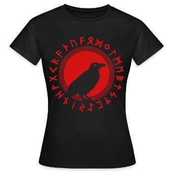 Viking corbeau mythologie voyante sorcière - T-shirt Femme - noir - Devant - AI Model Female 172 dark (172cm)