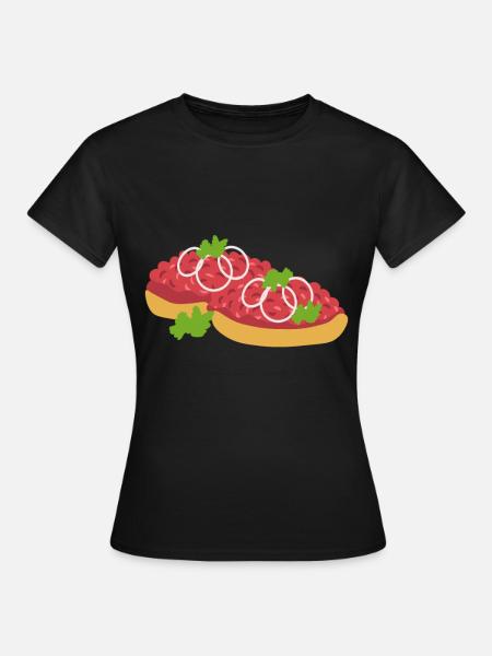 METT BRÖTCHEN LUSTIGE GESCHENKIDEE - Frauen T-Shirt - Schwarz