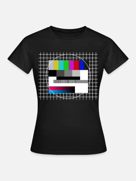 Testbild 90er Jahre Fernsehen TV Retro - Frauen T-Shirt - Schwarz