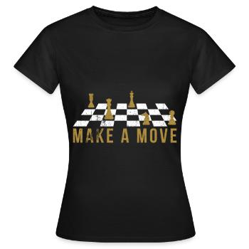 Chess - make a move - Women's T-Shirt - black - Front - AI Model Female 172 dark (172cm)