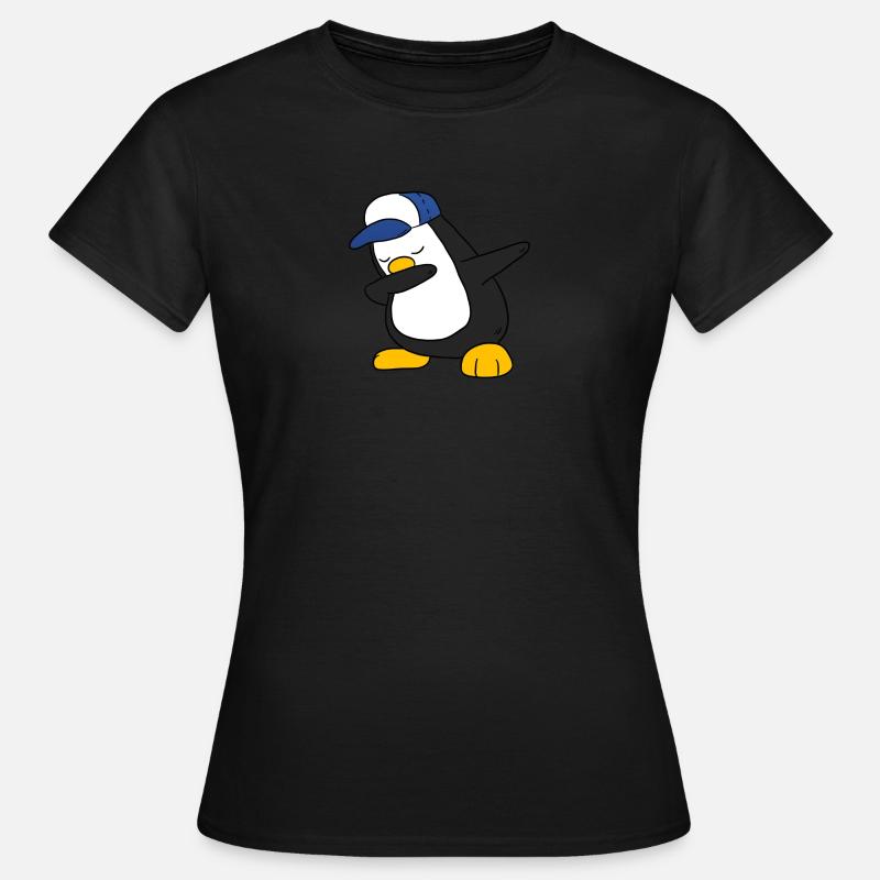 Pingwin Dabbing Dab Pingwin - Dame-T-shirt - sort