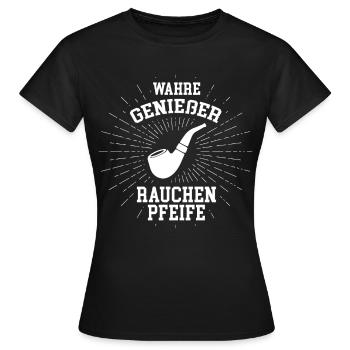 Pfeife - Frauen T-Shirt - Schwarz - Vorne - AI Model Female 172 dark (172cm)