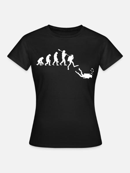 Taucher Evolution - Frauen T-Shirt - Schwarz