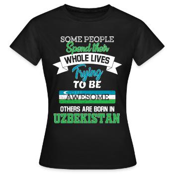 Né en Ouzbékistan - T-shirt Femme - noir - Devant - AI Model Female 172 dark (172cm)