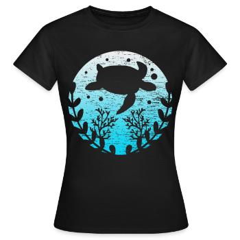 Terrarium de tortue - T-shirt Femme - noir - Devant - AI Model Female 172 dark (172cm)