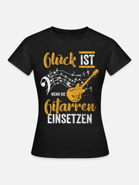 Gitarre Musiker - Frauen T-Shirt - Schwarz