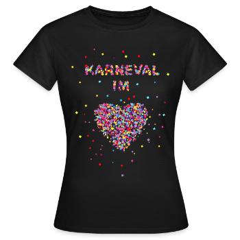Karneval im Herzen - Frauen T-Shirt - Schwarz - Vorne - AI Model Female 172 dark (172cm)
