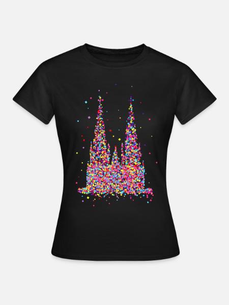 Kölner Dom, Konfetti - Frauen T-Shirt - Schwarz