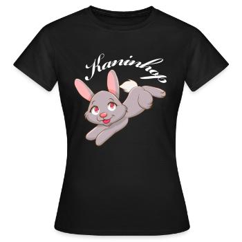 Kaninhop Hasen Hase Kaninchen - Frauen T-Shirt - Schwarz - Vorne - AI Model Female 172 dark (172cm)