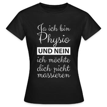 Physiothérapeute physiothérapie physiothérapie - T-shirt Femme - noir - Devant - AI Model Female 172 dark (172cm)