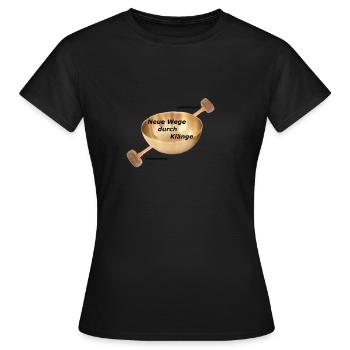 Universalschale mit Schlegel und Text - Frauen T-Shirt - Schwarz - Vorne - AI Model Female 172 dark (172cm)
