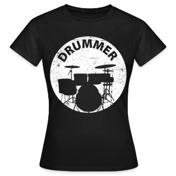 Drummer Drum Drum Drums - Women's T-Shirt - black - Front - AI Model Female 172 dark (172cm)