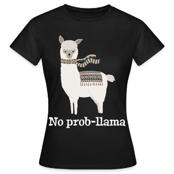 No Prob Llama - Frauen T-Shirt - Schwarz - Vorne - AI Model Female 172 dark (172cm)