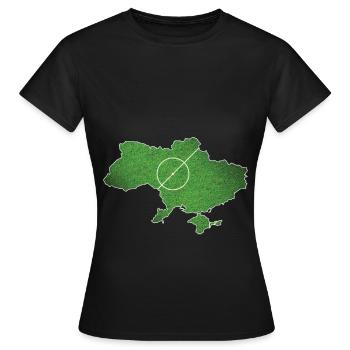 Championnat de football de football d'Ukraine - T-shirt Femme - noir - Devant - AI Model Female 172 dark (172cm)
