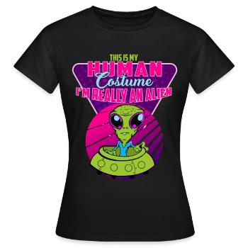 Karneval Alien - T-shirt Femme - noir - Devant - AI Model Female 172 dark (172cm)