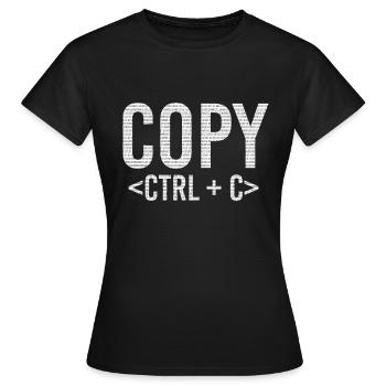 Copy And Paste IT Informatik STRG + C - Frauen T-Shirt - Schwarz - Vorne - AI Model Female 172 dark (172cm)