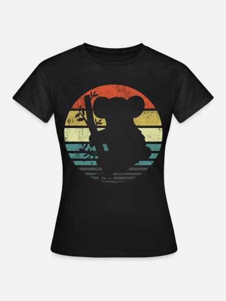 Koala Retro - Frauen T-Shirt - Schwarz