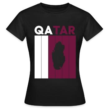Drapeau et frontière du Qatar - T-shirt Femme - noir - Devant - AI Model Female 172 dark (172cm)