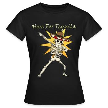 Ici pour la tequila - T-shirt Femme - noir - Devant - AI Model Female 172 dark (172cm)