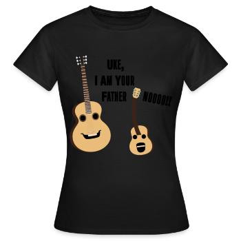 Uke I Am Your Father T Shirt Ukulele Guitar Music - Frauen T-Shirt - Schwarz - Vorne - AI Model Female 172 dark (172cm)