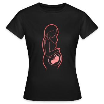 Femme enceinte - T-shirt Femme - noir - Devant - AI Model Female 172 dark (172cm)