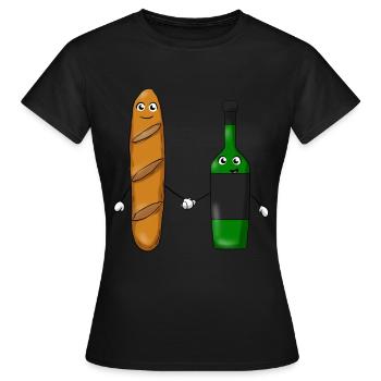 Vin de baguette - T-shirt Femme - noir - Devant - AI Model Female 172 dark (172cm)