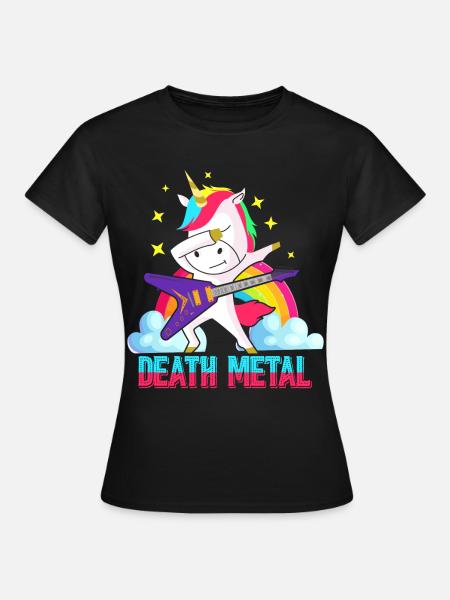 Rocker unicornio death metal - Camiseta mujer - negro